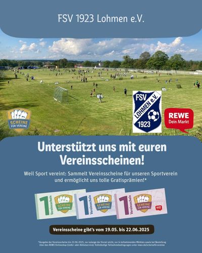 Macht mit und sammelt Vereinsscheine für unseren Verein!